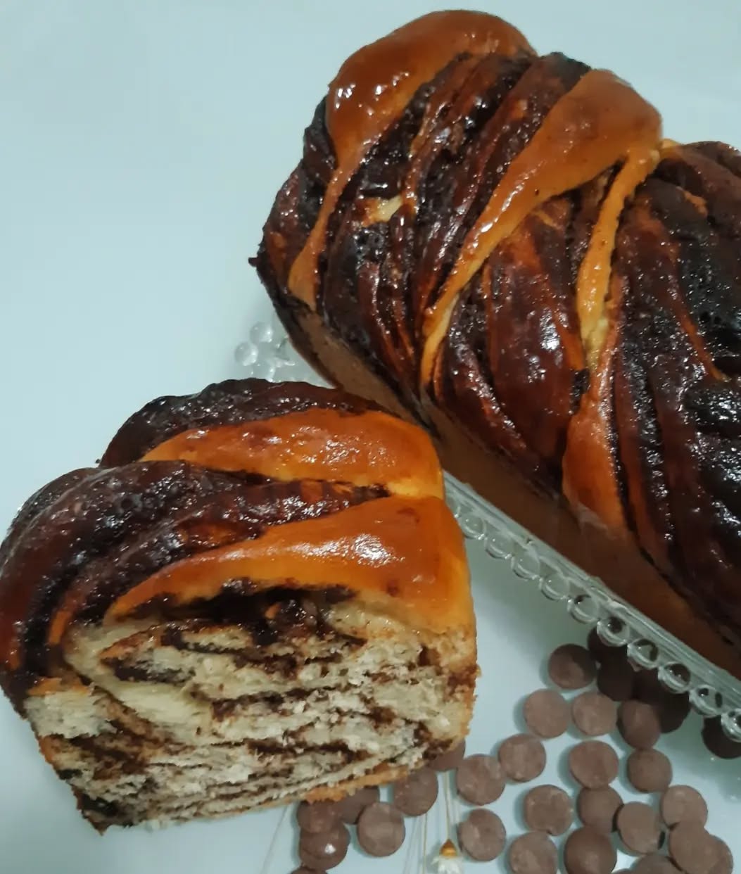 Babka com creme de chocolate