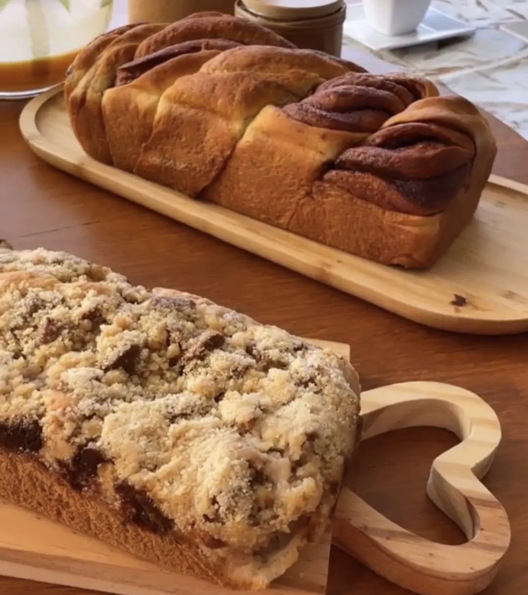 Cuca de Banana com Doce de Leite